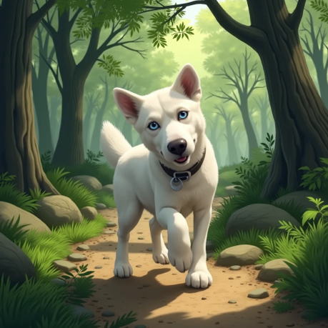 AI-Generated Husky Dog Cartoon